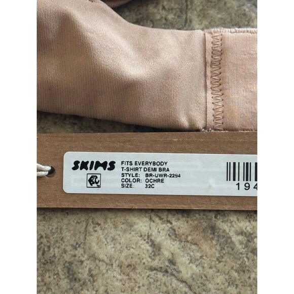 Skims Fits Everybody T-shirt Demi Bra Ochre 32C - Picture 8 of 8